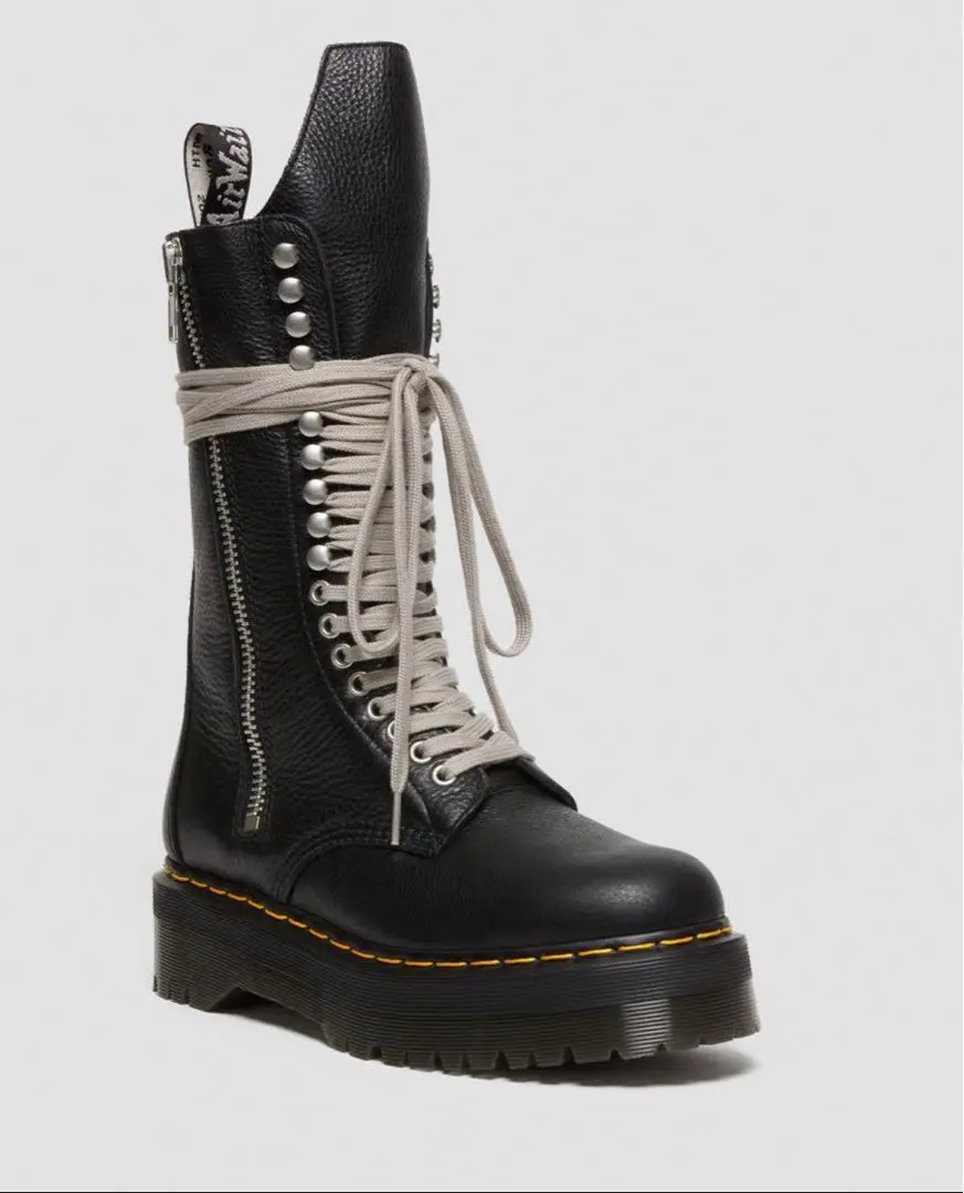 新品　RICK OWENS DRKSHDW アーミー レザーロングブーツ　42 org.jpg