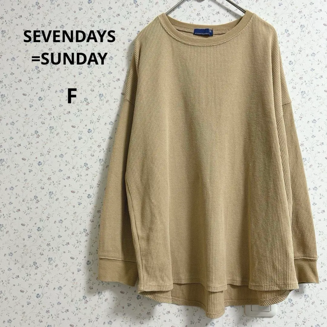 Thumbnail of a374 7days Sunday [F] Waffle-like material long-sleeved cut-and-sew innerwear