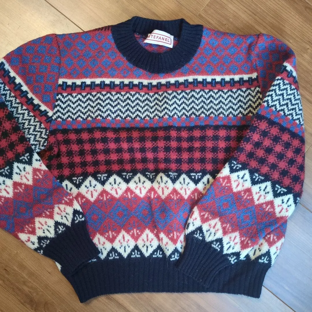 Thumbnail of STEFANEL Geometric Pattern Knit Sweater Long Sleeve