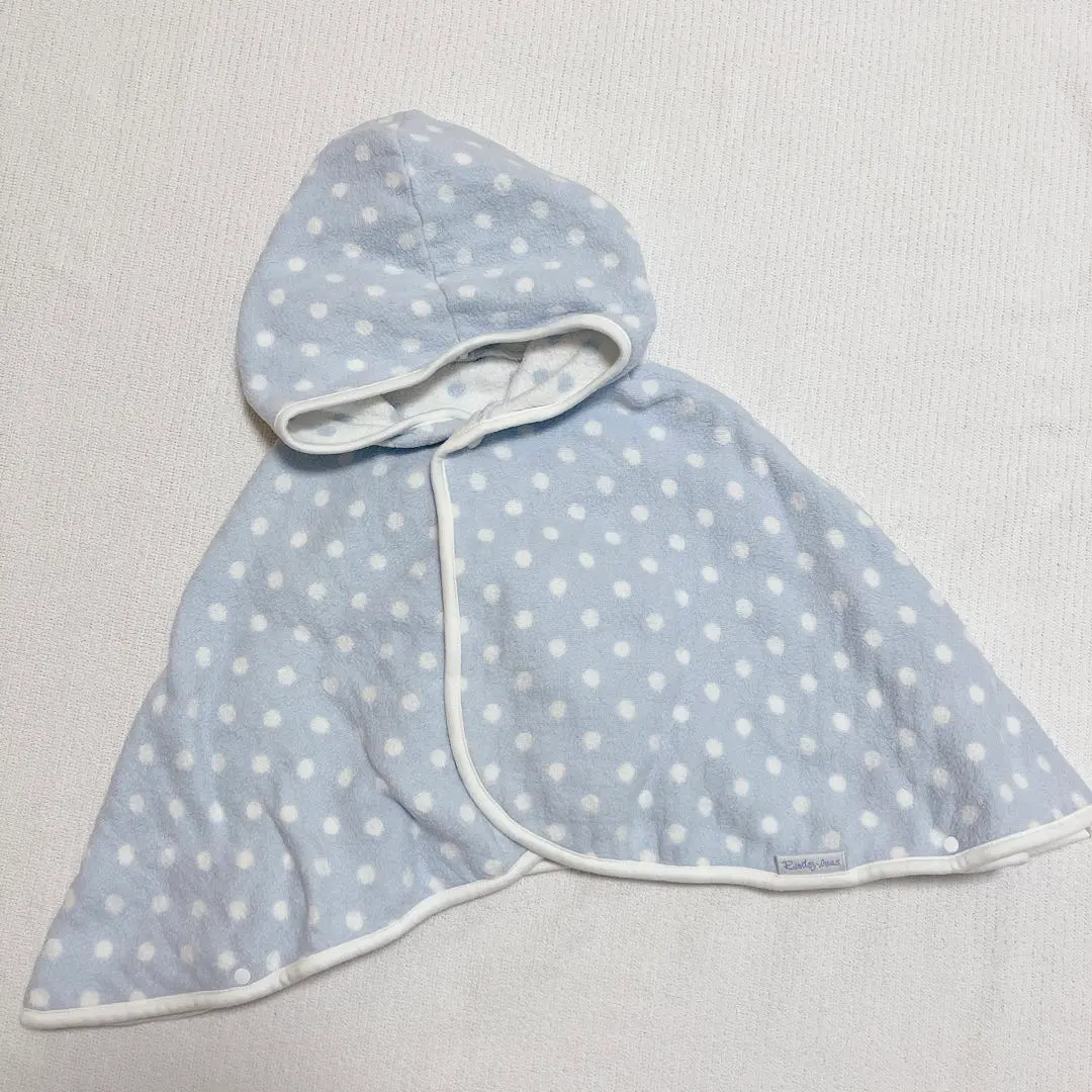 Thumbnail of Rendezvous, Made in Japan, Baby Poncho, Baby Cape, Light Blue, Dot Pattern