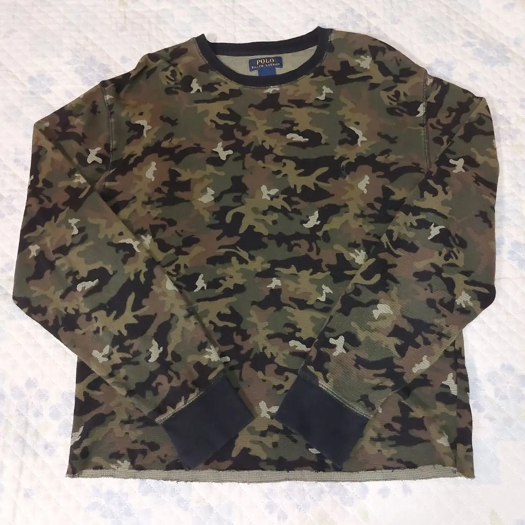 新品試着 18SS CAMOUFLAGE POLO カモフラージュポロシャツF.C.R.B. F.C.Real Bristol /SOPHNET. ソフネット 黒M 迷彩（ブランドラルフローレン）（ニット・セーター