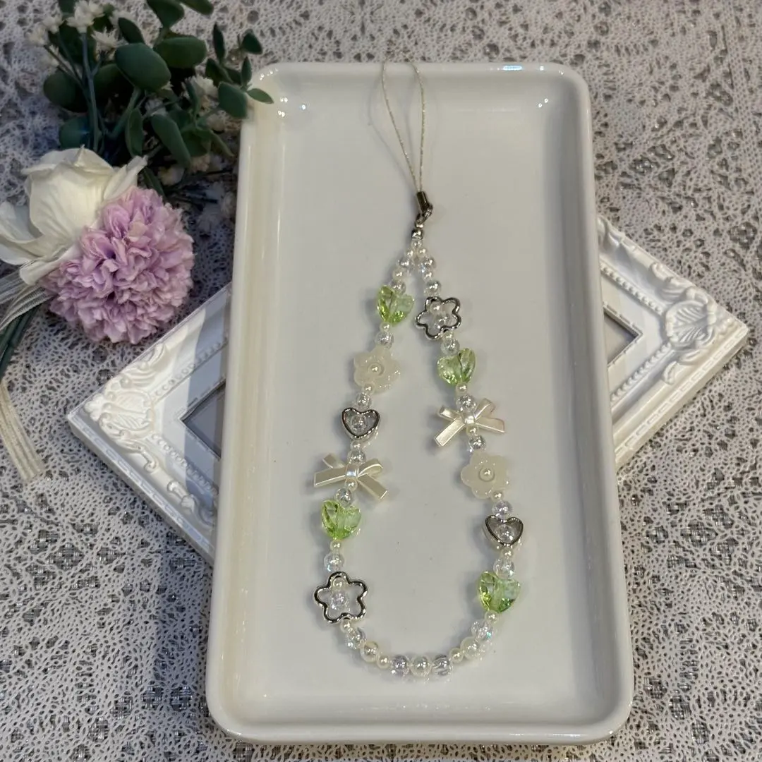 Thumbnail of J-7 Handmade Heart Bead Strap - Green