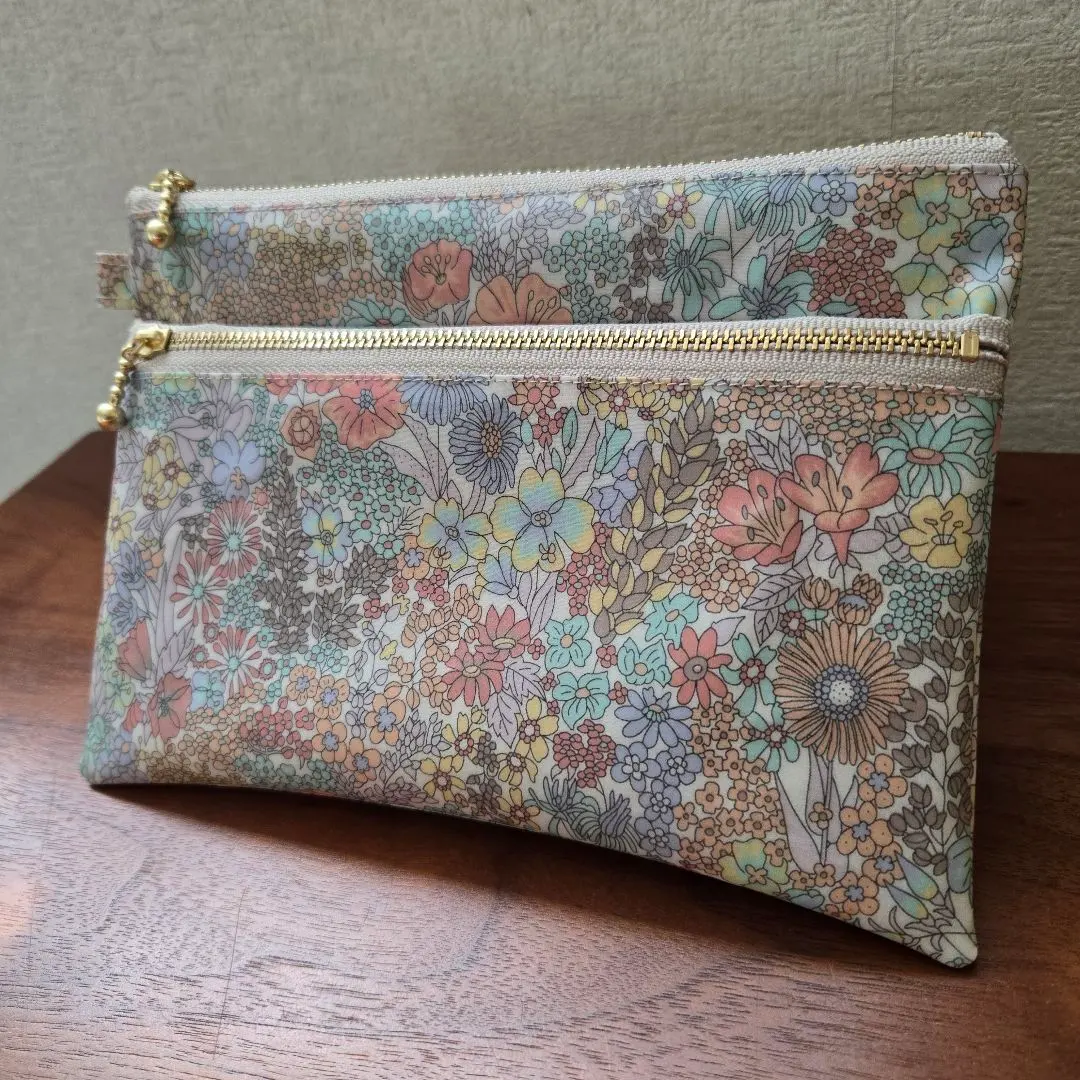 Thumbnail of Liberty Laminated Fabric Margaret Annie Double Zipper Pouch