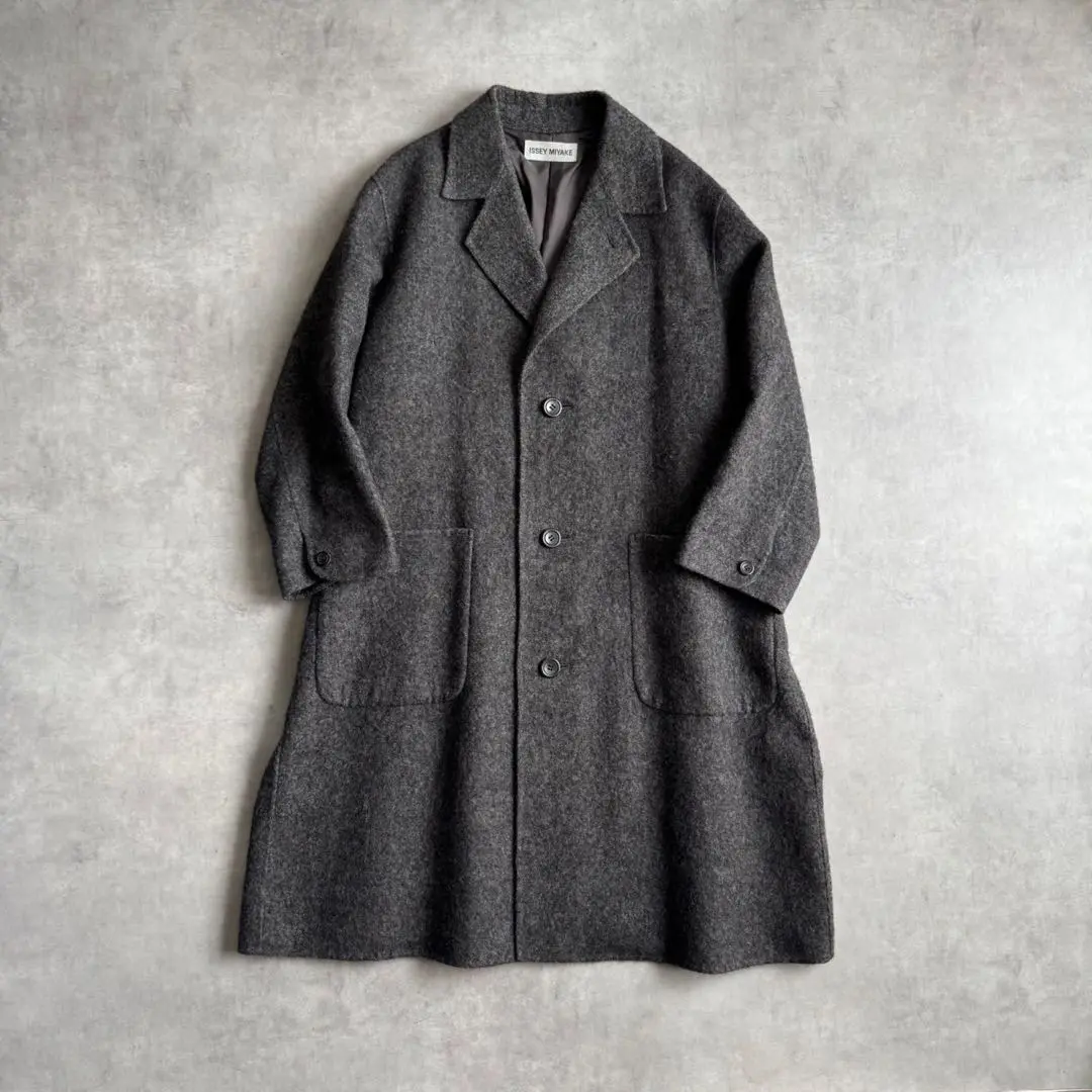 イッセイミヤケ、ペルマネンテ、ベージュ ナイロン ロングコート オーバーサイズ 中古・古着通販】ISSEY MIYAKE MEN (イッセイミヤケメン) Nylon