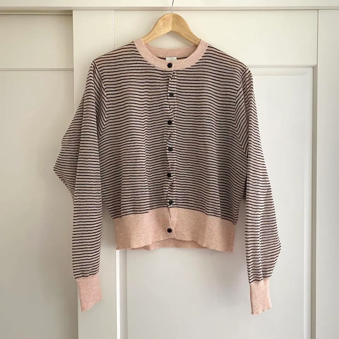v*0様 定価2.4万円 アパルトモン Sheer Cardigan シアー カ アパルトモン Sheer Cardigan シアーカーディガン ベージュ L