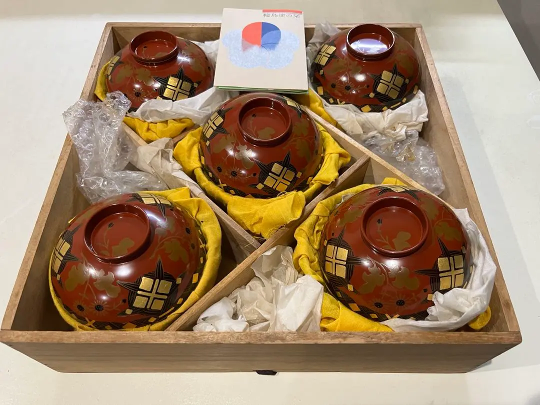 輪島塗 黒塗 丸文 蒔絵 猫足 脚付膳 3膳 [B24359]