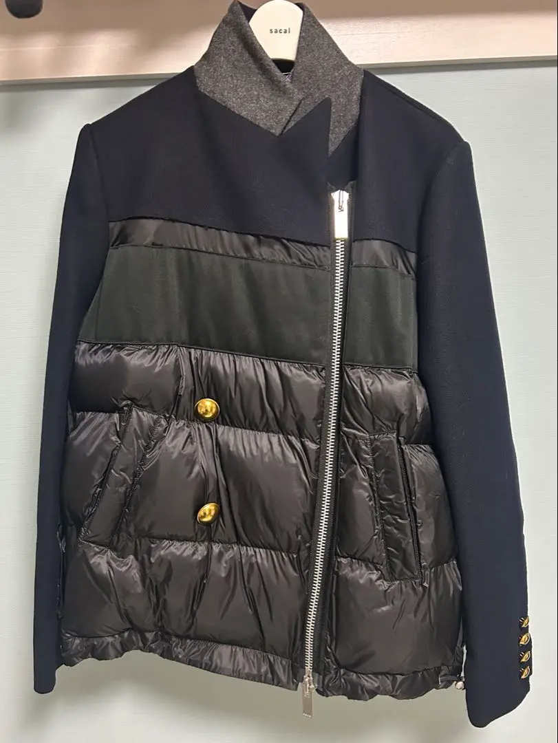 sacai ネイビー ダブルブレスト Lサイズ　ウールコート サイズ3 関税・送料込】sacai 23AW ダブルブレストウールジャケット