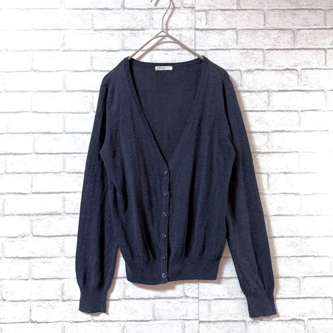 Thumbnail of 【comfort basic】V-neck cardigan M, navy blue, simple, measures against air conditioning