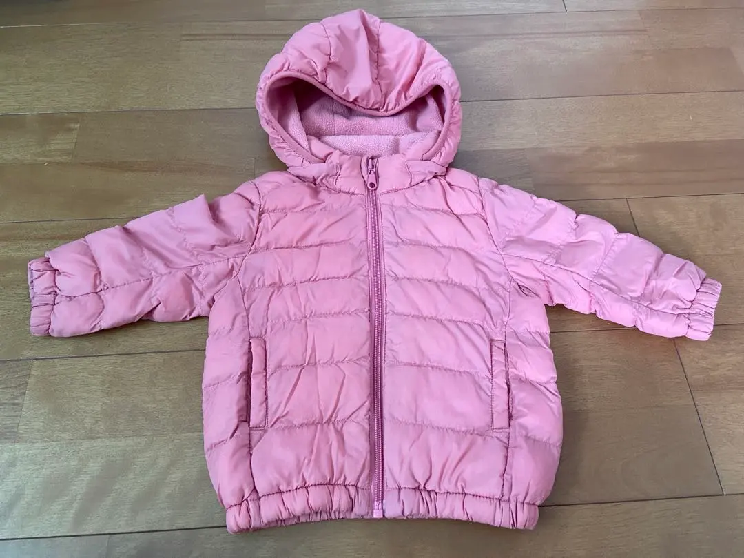 Thumbnail of Pink hooded down jacket 80cm