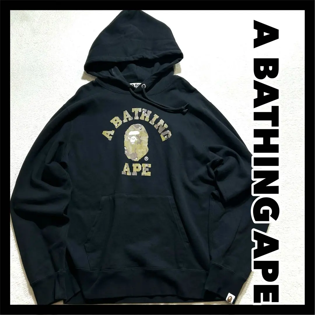 【A BATHING APE】 2XL 猿頭 連帽衫 男士 黑色 的縮圖