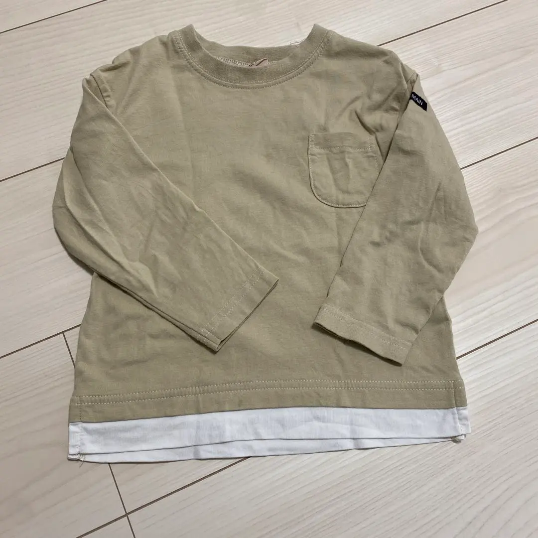 Thumbnail of Petit main 100cm long-sleeved T-shirt, beige, for nursery school