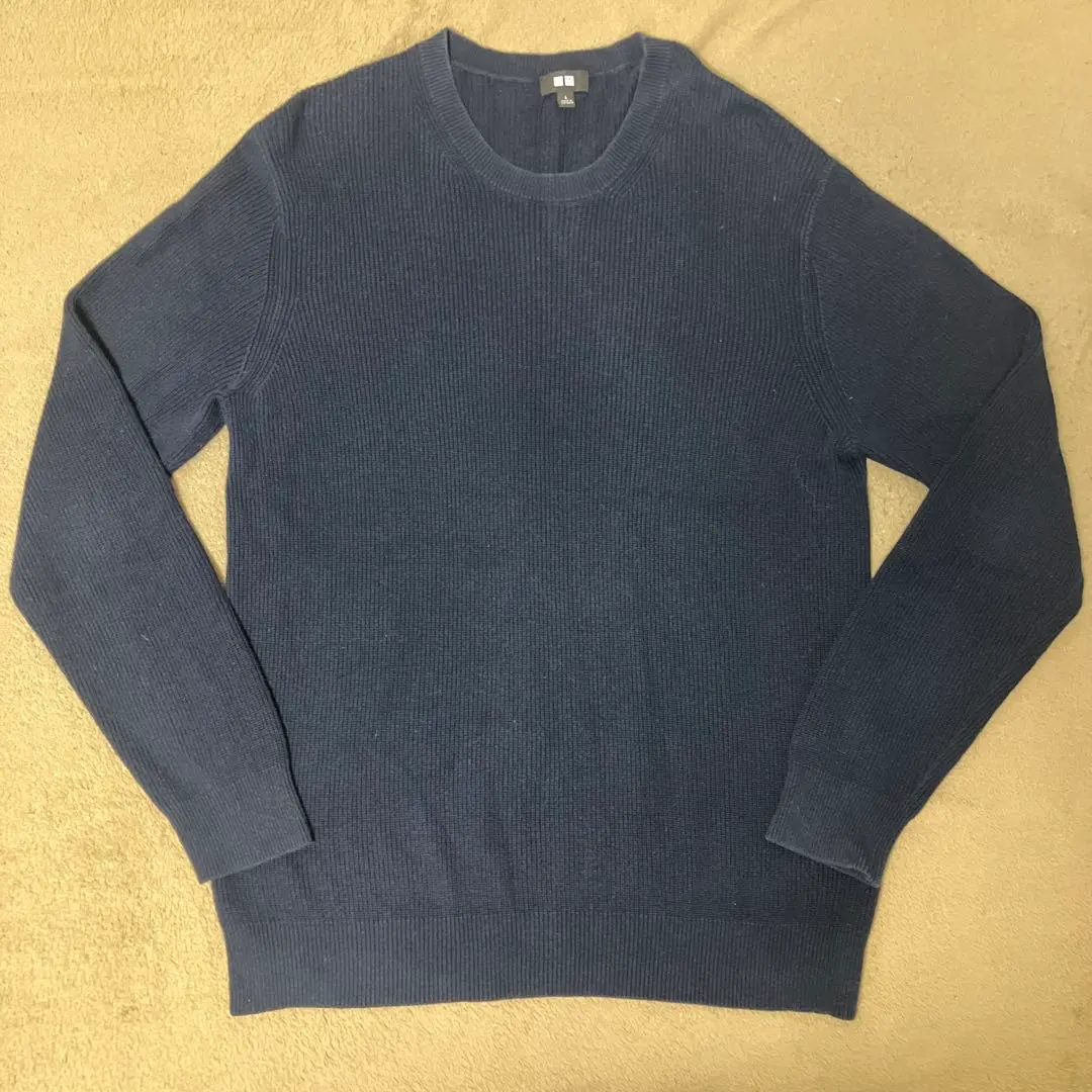 Thumbnail of UNIQLO Cotton Knit Crew Neck Cashmere Blend Dark Navy L