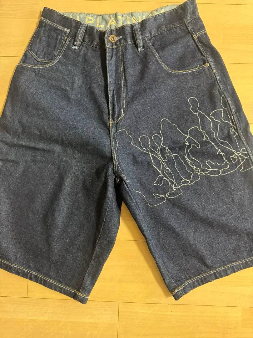 bboy ハーフデニム デニム プラティナムフブ フブ PLATINUM FUBU デニム ハーフパンツ 刺繍 W36 美品 - メルカリ