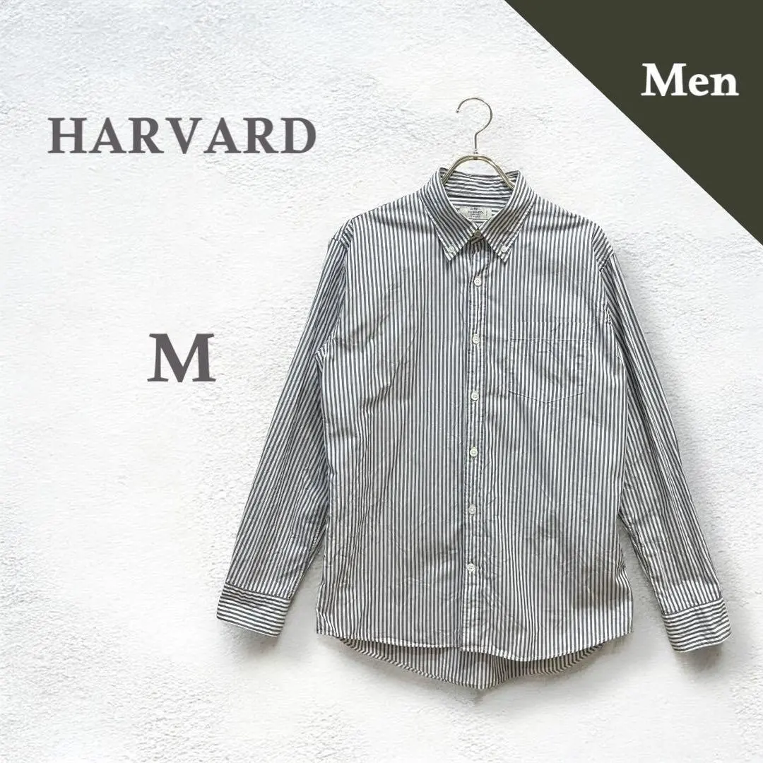 哈佛 襯衫 長袖襯衫 條紋 鈕扣領 休閒 的縮圖