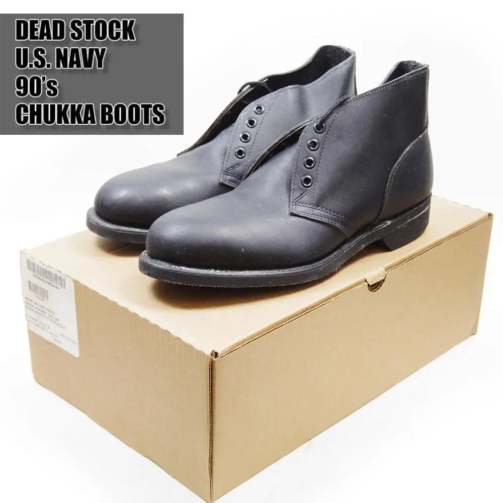 US.NAVY チャッカブーツ　US10 茶芯 U.S NAVY ヴィンテージ レザー チャッカ ブーツ 10 1/2 W