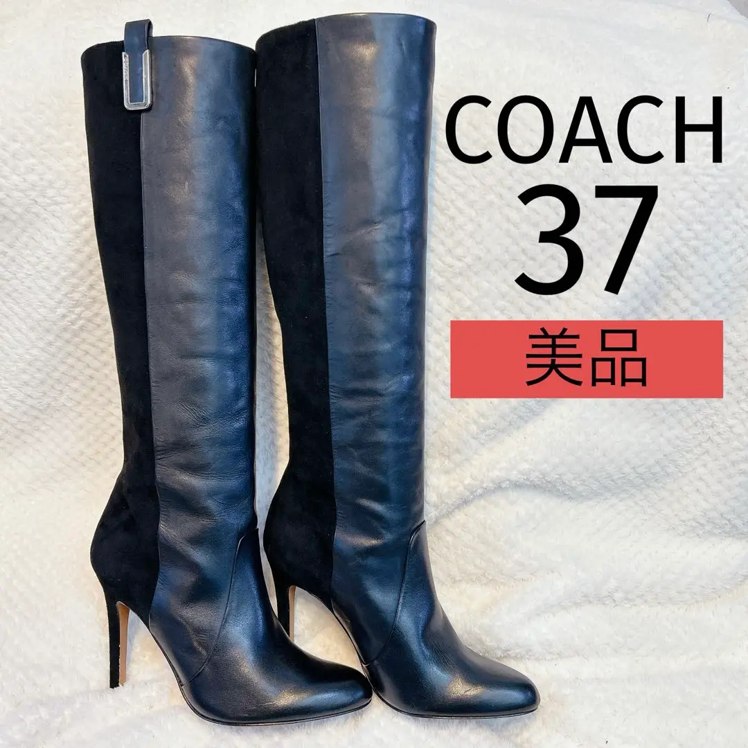 【未使用品】　COACH コーチ　レザー　ロングブーツ　37 楽天市場】コーチ ブーツ レディース 本革 ロングブーツ 筒周り