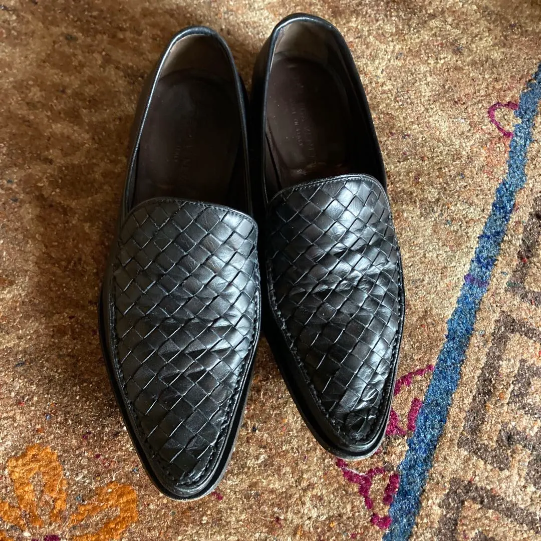 Thumbnail of Black mesh slip-ons from Bottega Veneta. They look great with both skirts and pants.