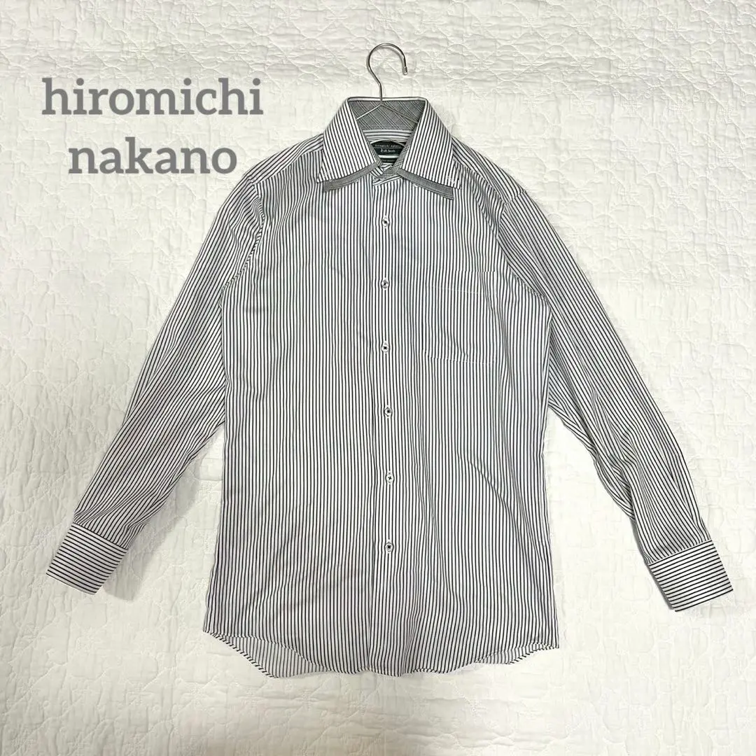 HIROMICHI NAKANO 長袖襯衫 襯衫 條紋 黑白 工作 時尚 的縮圖