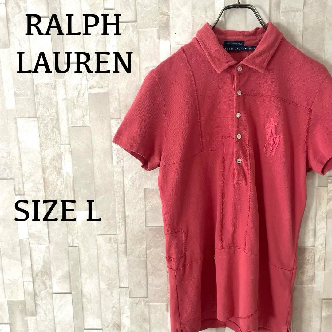 【美品】RALPH LAUREN 拼接 修身款 Polo衫 L 的縮圖