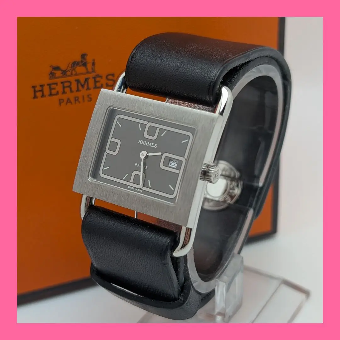 HERMES バレニア デイト スクエア BA1.510 クオーツ 腕時計 HERMES/エルメス】 BA1.510 バレニア 腕時計 ステンレススチール