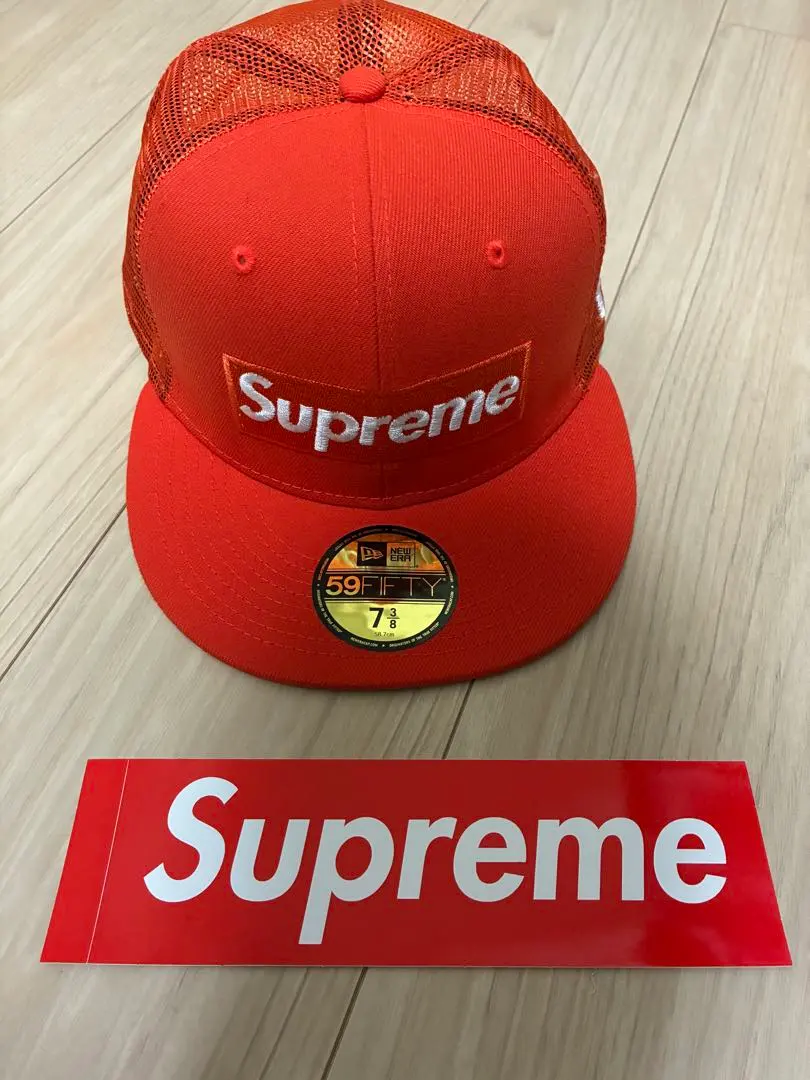 Thumbnail of Excellent condition Supreme mesh cap, orange, size 7 3/8