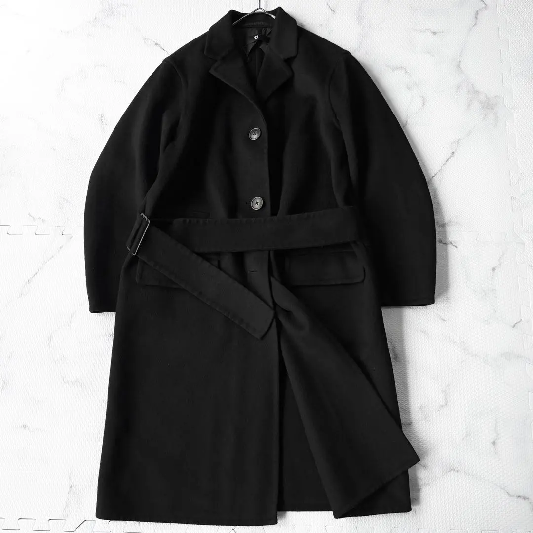 ✨美品✨UNIQLO+J Jil Sander 黑色 羊絨混紡切斯特大衣 黑 的縮圖