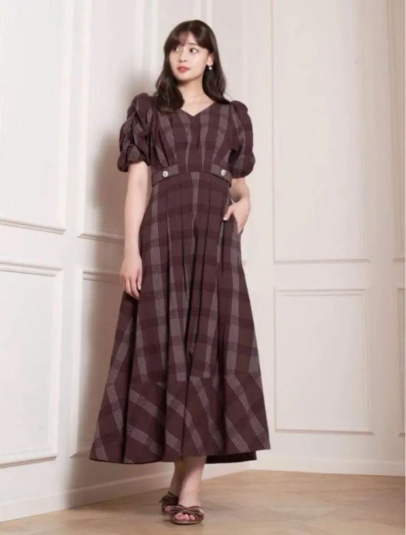 i*2様 Checked Jacquard Volume Sleeve Dres 2025年最新】checked jacquard volume sleeveの人気アイテム
