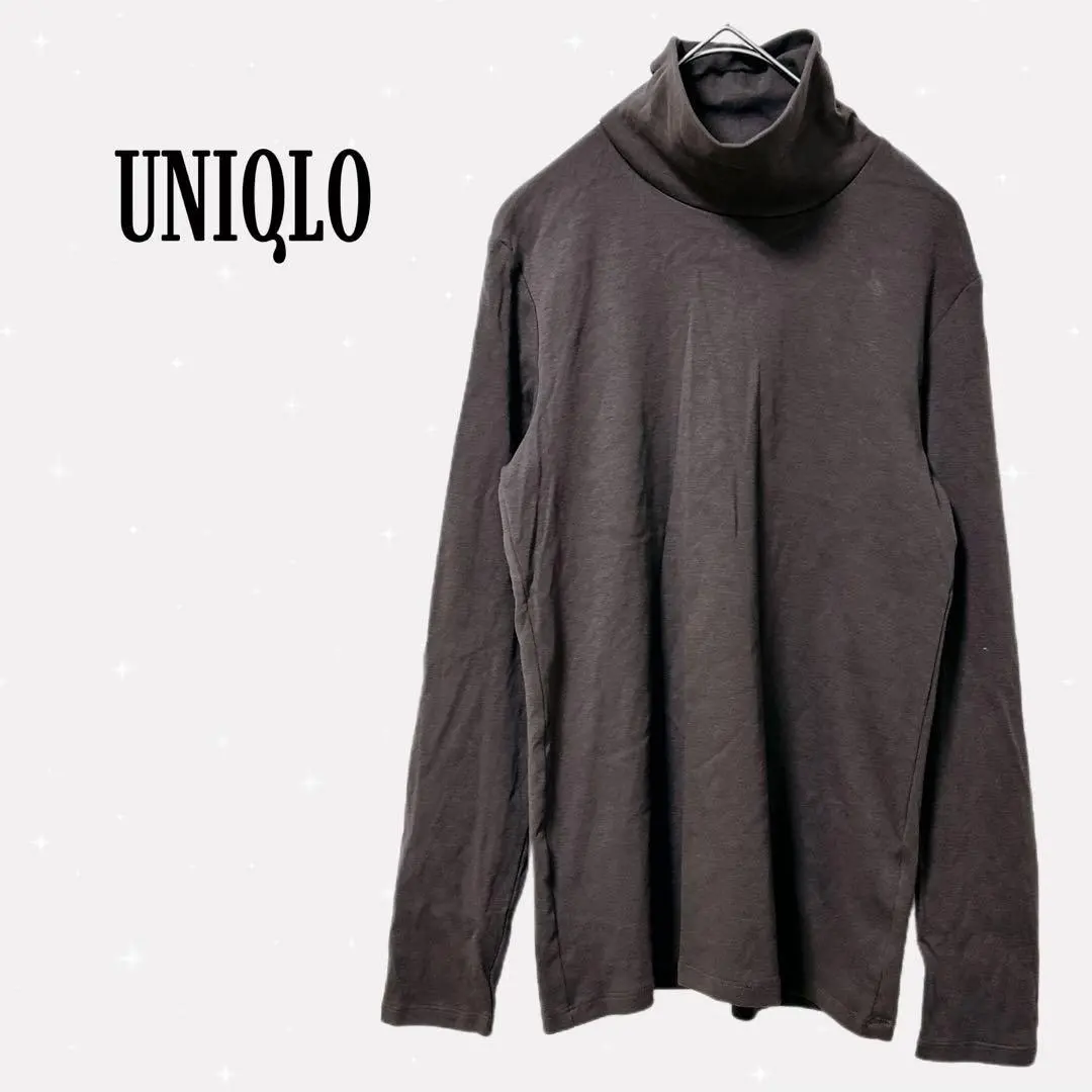 Thumbnail of Uniqlo Turtleneck Inner Cut-and-Sew Brown M size