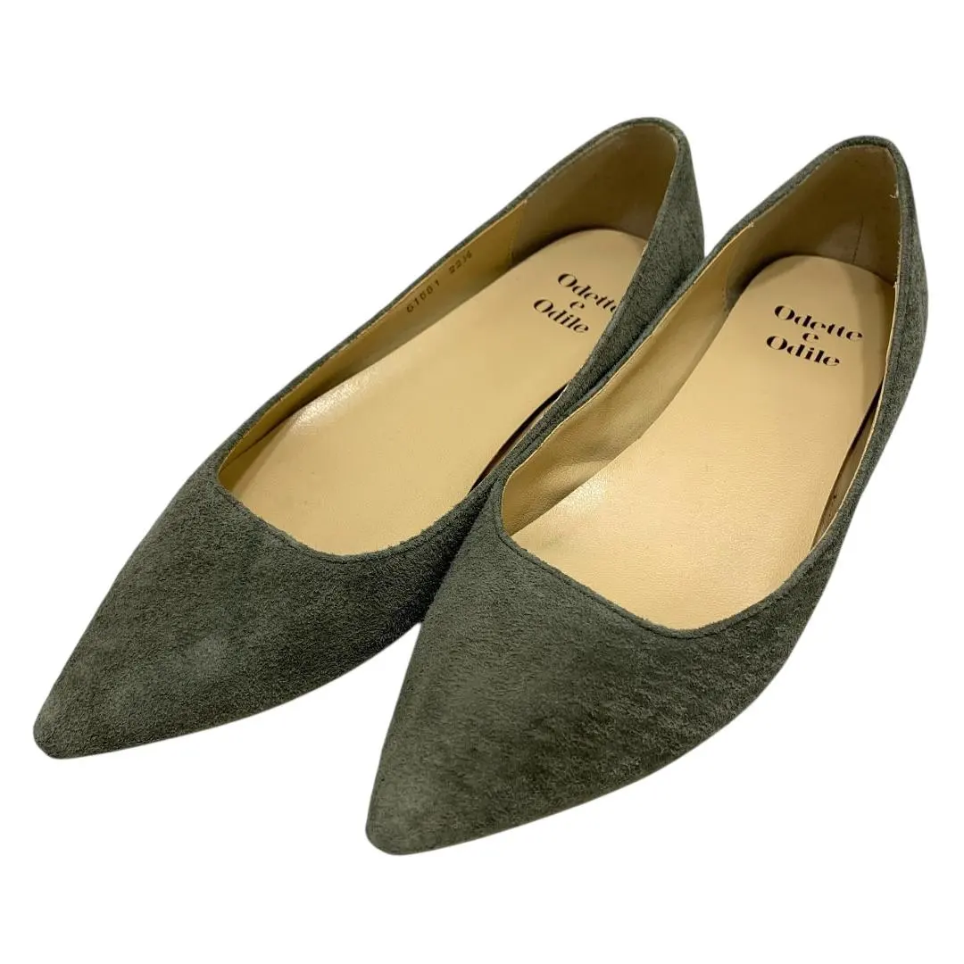 美品 Odette e Odile (22.5) 尖頭麂皮高跟鞋 的縮圖