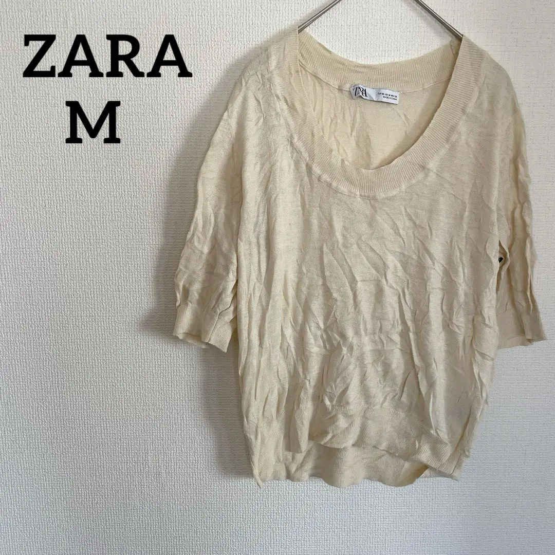 Thumbnail of ZARA 【M】Cream-colored short-sleeved knit inner / short-sleeved cut-and-sew