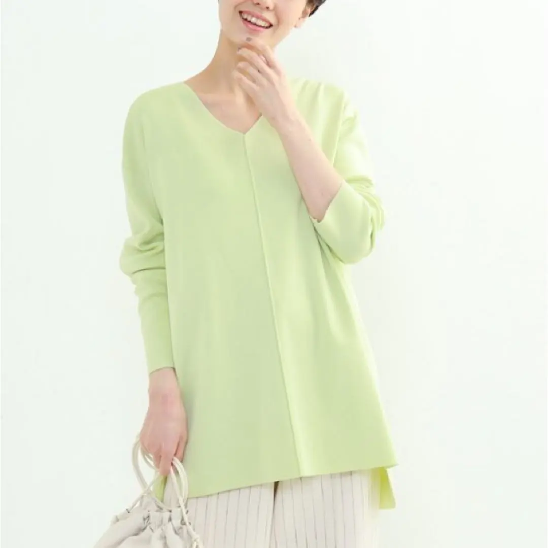 Thumbnail of INDIVI♡Indivi [Washable] Center Tuck V-Neck Tunic Knit