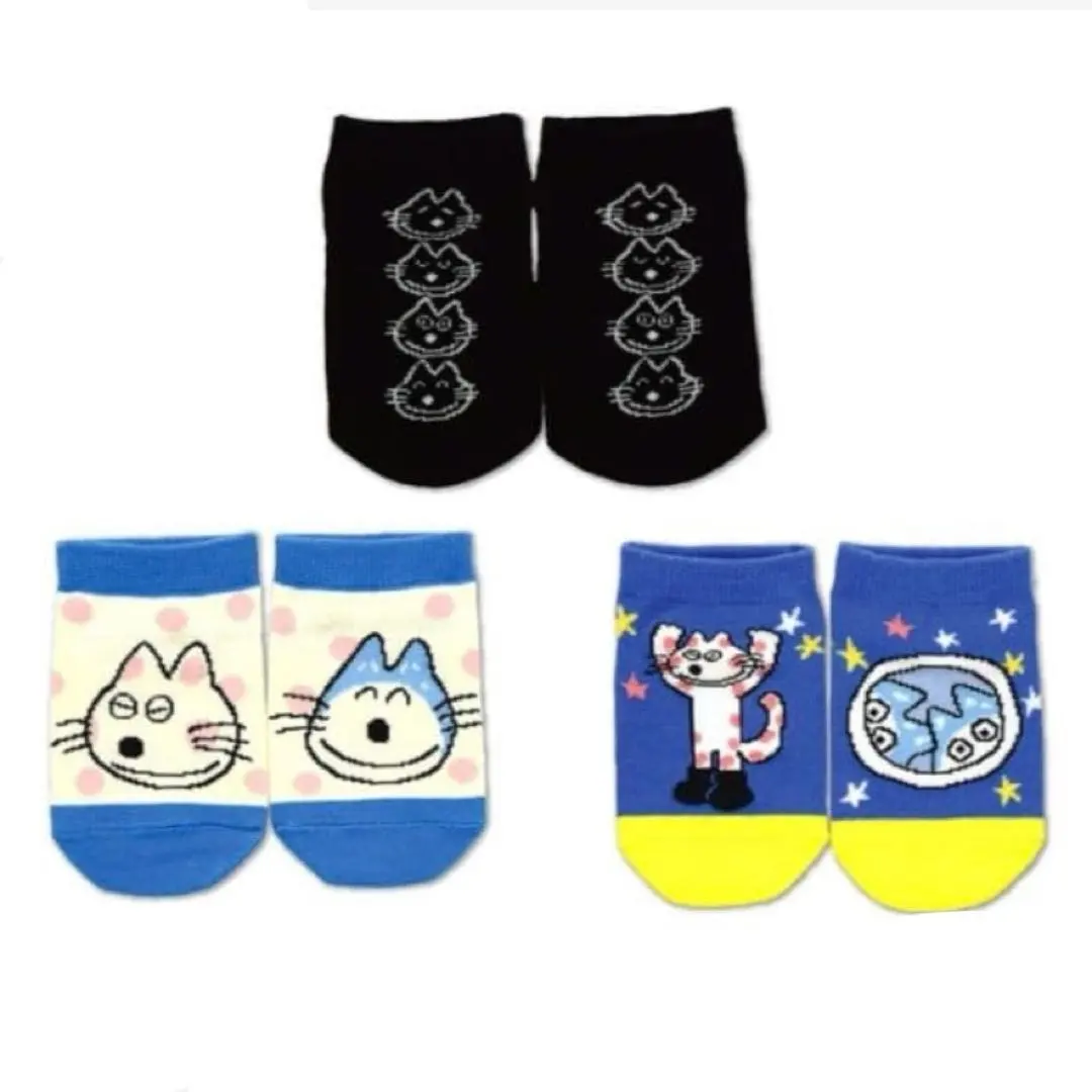 【新品】11隻貓 兒童襪子 3雙 的縮圖