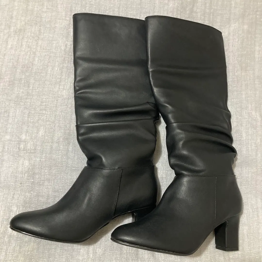 Thumbnail of Black Slim Fit Long Boots PANTHER