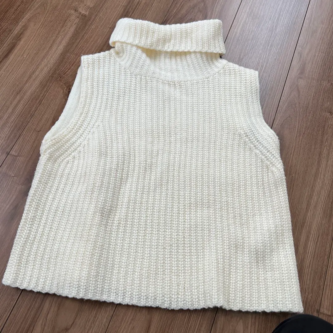 Thumbnail of Ivory Turtleneck Sleeveless Knit - Lowrys Farm