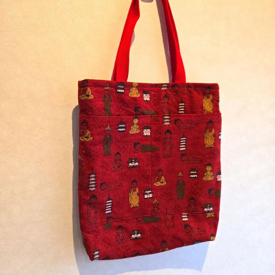 Thumbnail of [Sale] Handmade Buddha Statue Design Tote Bag, Japanese Pattern