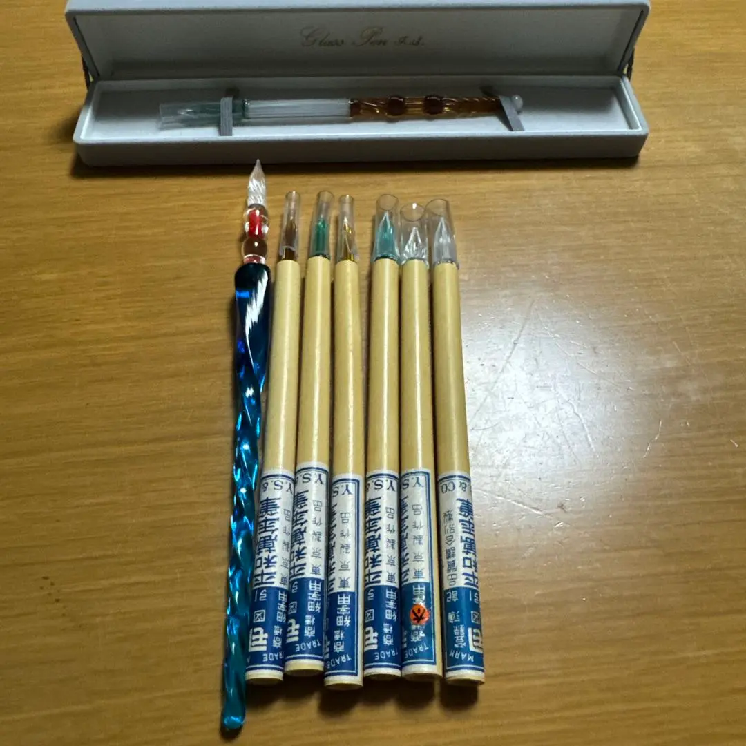 未使用品 佐瀬　勇作　ガラスペン 装飾模様 専用ケース付き　　佐瀬工業所 佐瀬工業所 【佐瀬勇作】 ガラスペン 茶色 - メルカリ