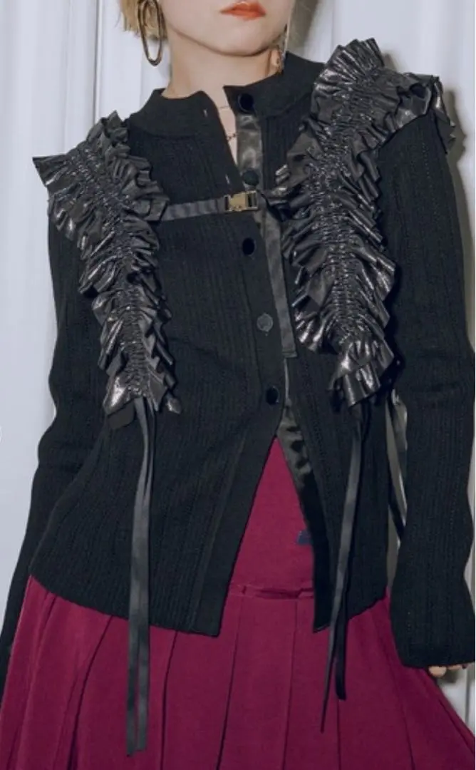 Ezick フリルハーネス シルバー/黒セット New arrival 11/2(thu)12:00〜】 ⚫︎ Multi-layered 2way