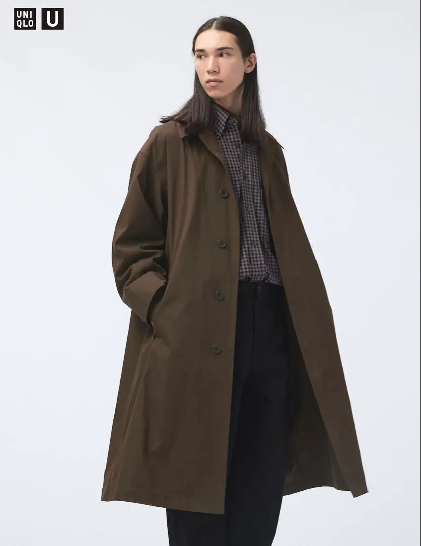 未使用品　UNIQLO U オーバーサイズ ステンカラーコート 坂口健太郎 UNIQLO U ステンカラーコート+ミラノリブシャツカーディガン