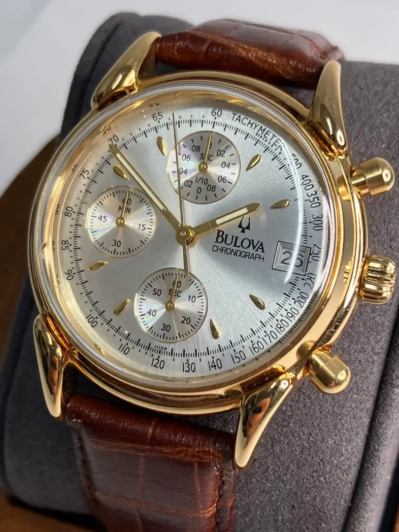 Bulova クロノグラフ 腕時計 ゴールド BVC302 ブローバ Bibian 比比昂- 良品BULOVA ブローバBVC302 腕時計クオーツ