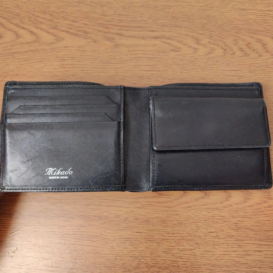 値下げしました【新品未使用】ミカド 牛革　二つ折り財布 財布 メンズ 二つ折り コンパクト財布 カード収納 キャッシュ