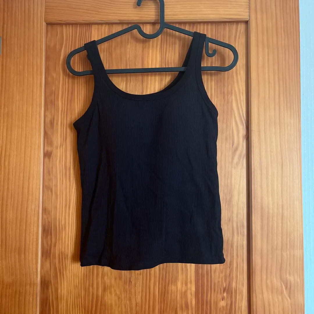 Thumbnail of AIRism Black Ribbed Tank Top Bra Top Uniqlo AIRism