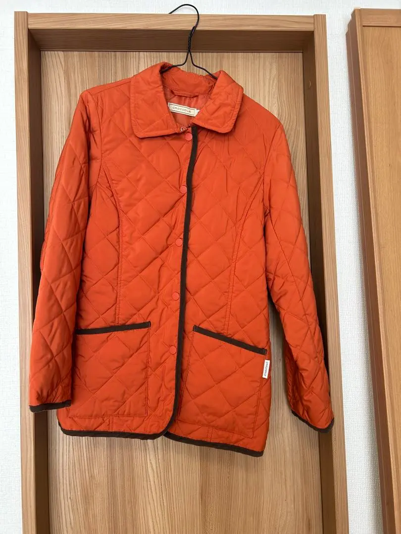 鱷魚牌 橘色 絎縫外套 的縮圖