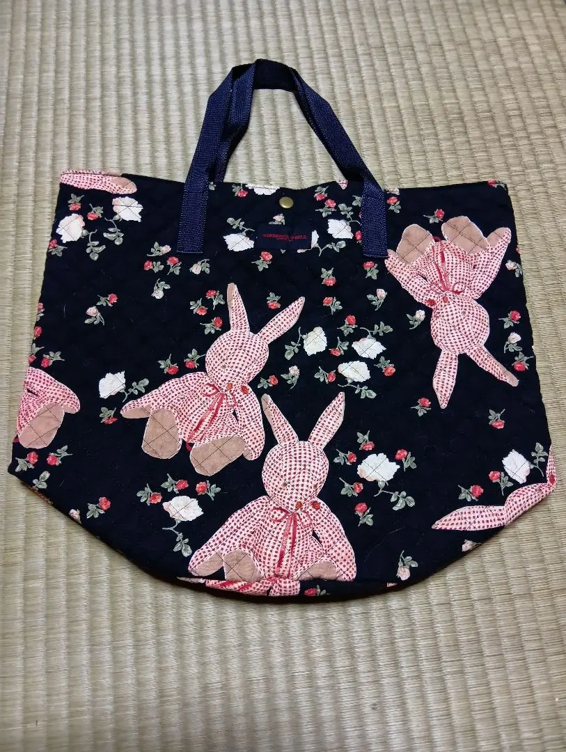 Thumbnail of Wonderful World Cotton Rabbit Pattern Quilted Bag Gingham Rabbit
