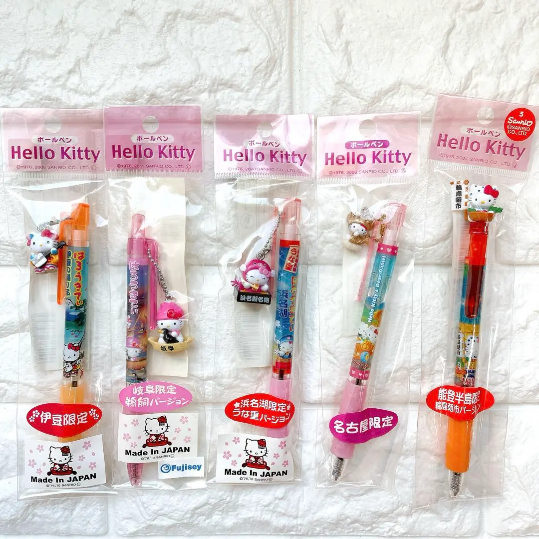 Thumbnail of Local Kitty Ballpoint Pens Rare 5-Piece Set Izu, Lake Hamana, Nagoya, Gifu, Noto