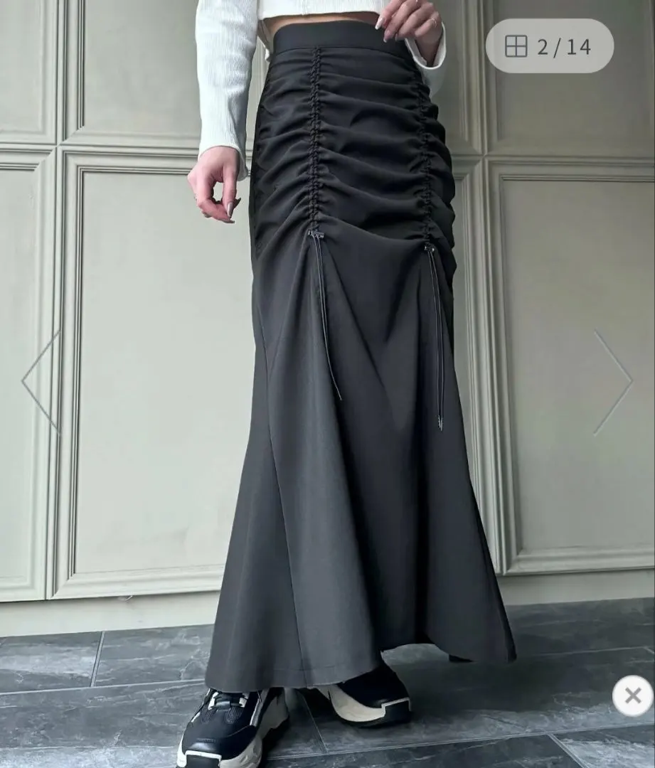 Thumbnail of JUNOAH Drawstring Gathered Skirt Long Junoah M size