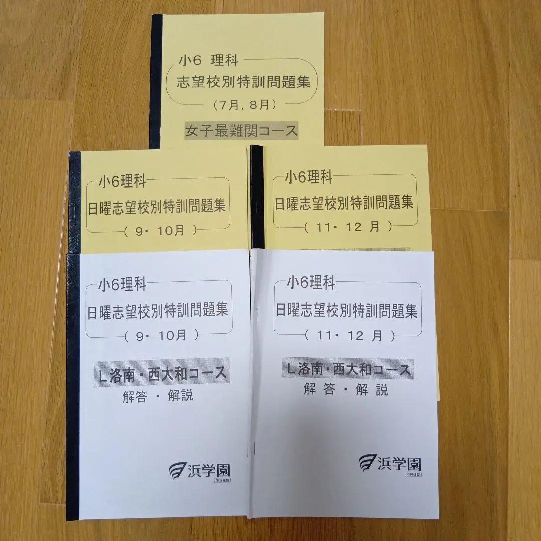 浜学園 小6 神女/洛南/西大和/女子最難関コース　国算理　日曜志望校別特訓 浜学園から洛南高校附属中・西大和学園中西大和学園中へ【L洛