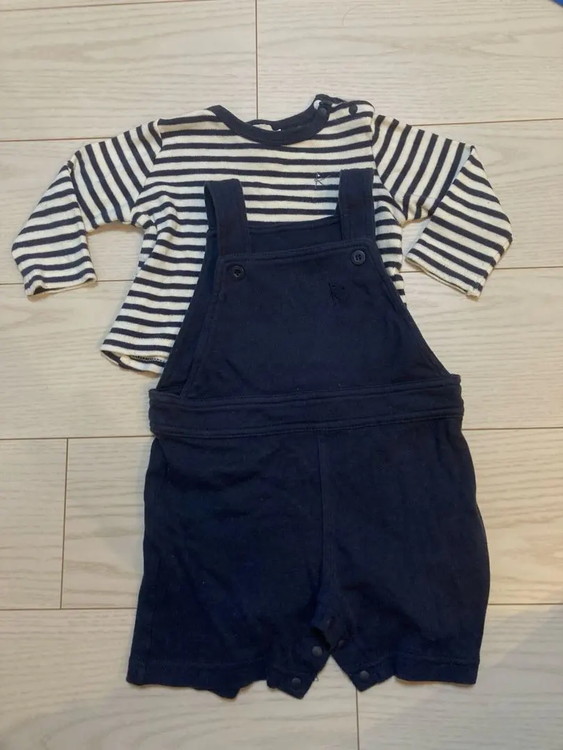 Thumbnail of Kumikyoku Long Sleeve T-shirt & Overall Set 70 80