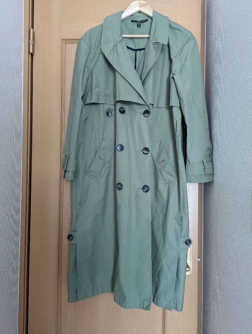 Thumbnail of ZARA TRF Double Trench Coat - Green - Oversized