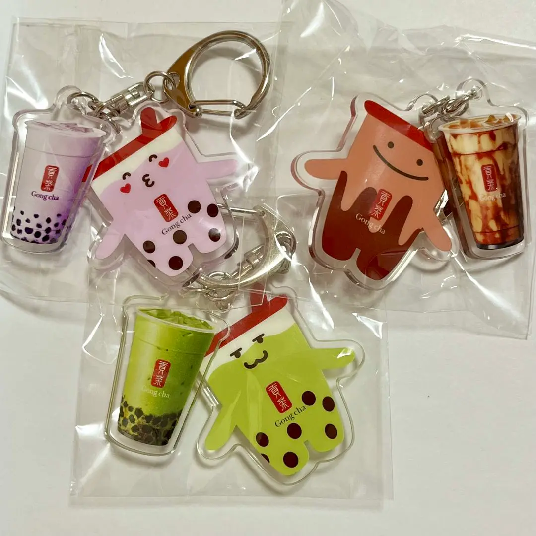 ゴンチャ キーホルダー ゴンチャ 立体 キーホルダー ミルクティー ノベルティ 貢茶