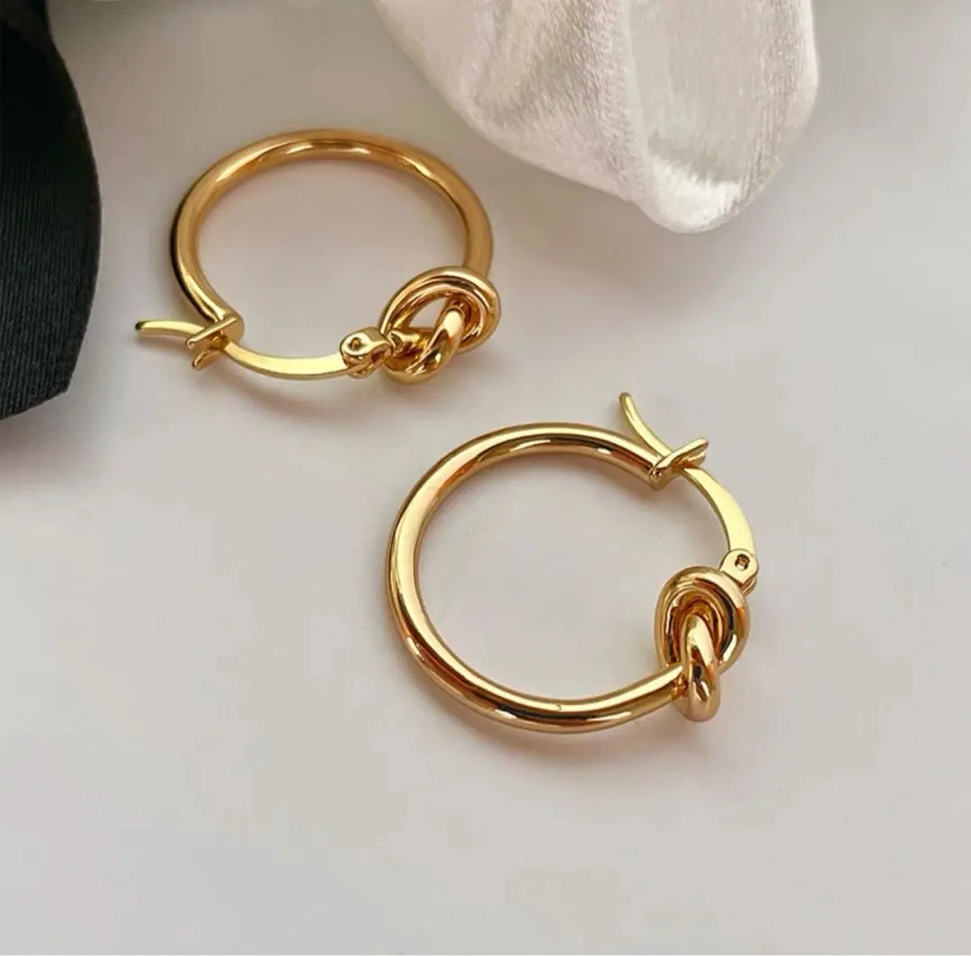 Thumbnail of Popular Knot Earrings, K18 Gold Coating, Korean, Cute & Stylish